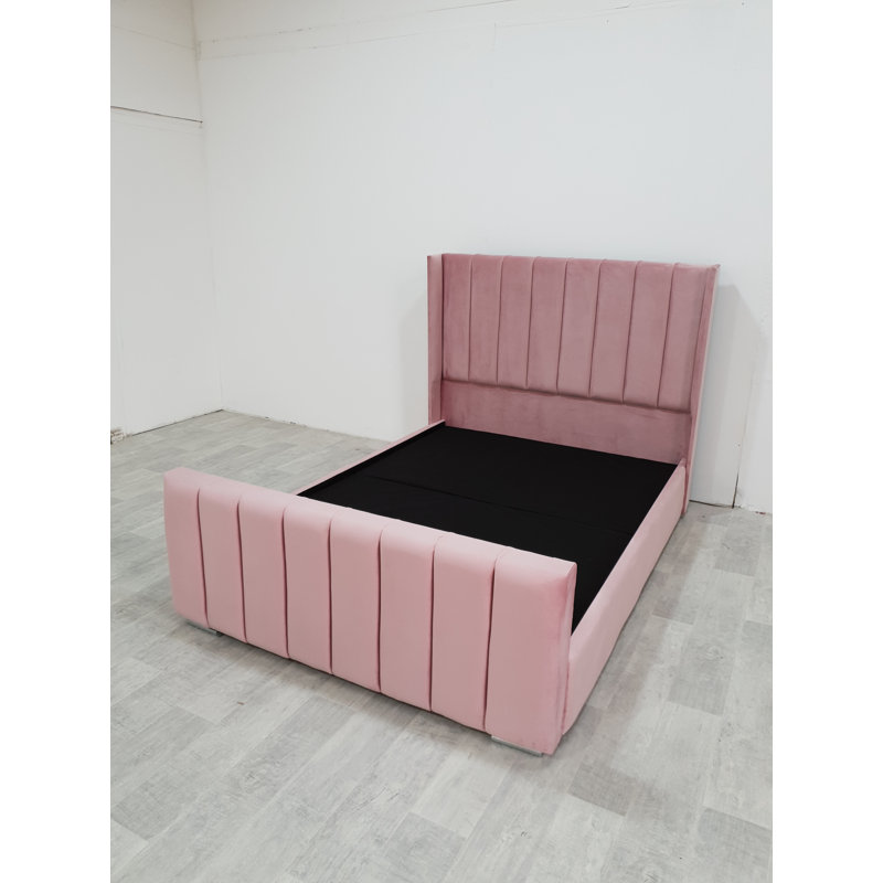Upholstered Bed, Single (3'), Blush Pink