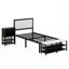 Lit plateforme en métal avec tablettes de rangement à deux niveaux, armoire de rangement en bois-1746620121-1762047301