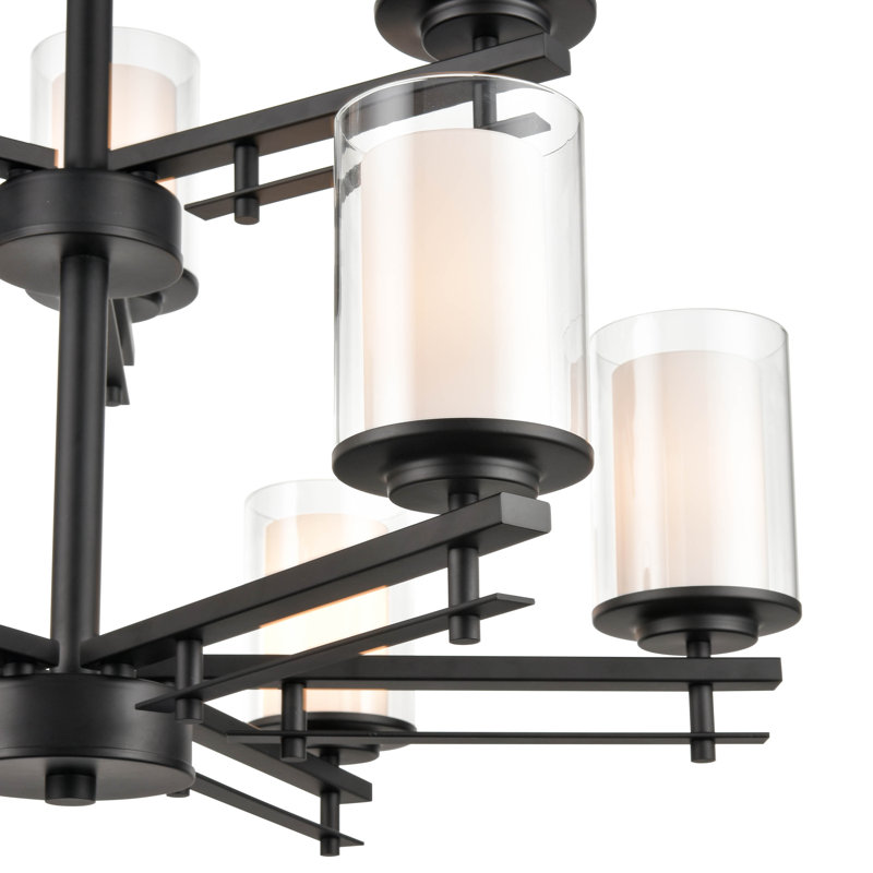 Lustre classique / traditionnel à 9 lumières , Noir mat