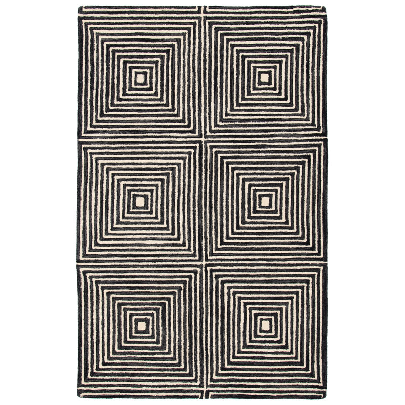 Tapis noir / beige Swansea Metro 454, Rectangle 2 pi x 3 pi