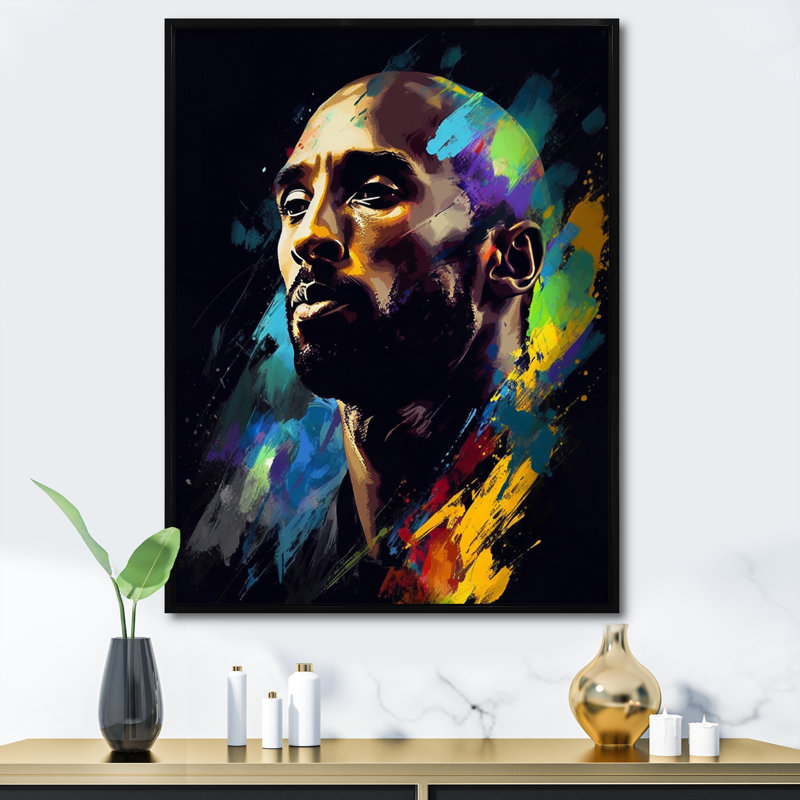 «Kobe Memory I - Sports», reproduction sur toile, Cadre flottant noir, H 40 po x l 30 po x P 1,5 po
