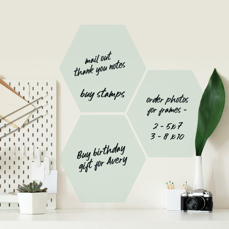 Adhésif décoratif pâle et collant hexagonal clair sauge, Vert