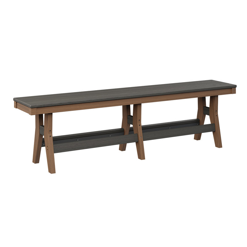 Banc de 66 po Berlin Gardens Harbor, Coastal Gray/Antique Mahogany, 18" H x 66" W x 12.5" D