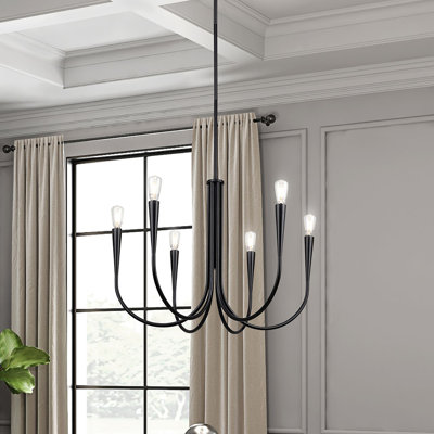 Rowlett - Chandelier - 6-Light - Black