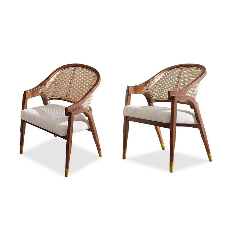 Chaise d'appoint à dossier noisette (ensemble de 2), Brun noyer