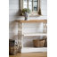 Console 35,5 "x 14" x 32 ", blanc et bois naturel vieilli, console de style champêtre