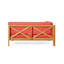 Table basse en bois rouge et bois, coussins d'extérieur à eau, structure, 56,84 po de largeur, 29,50 po