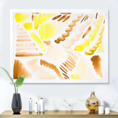 Éléments graphiques rétro en orange et jaune II - peinture sur toile
