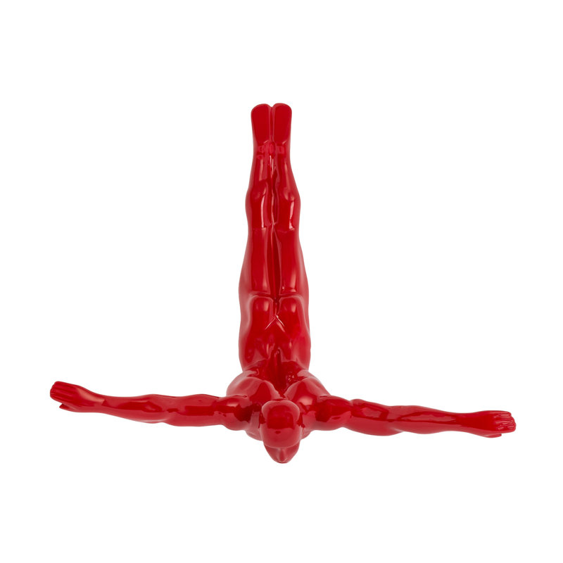 Décoration murale homme plongeur, Rouge, 22'' 