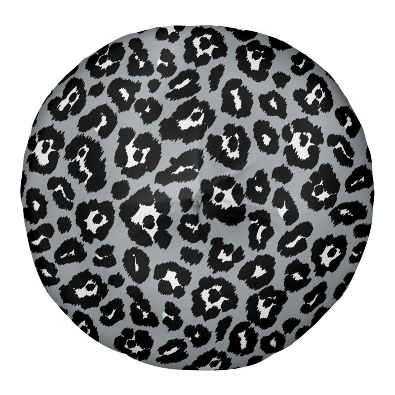 Housse et insert de coussin touffeté rond, H 30 po x l 30 po x P 4 po, Argent