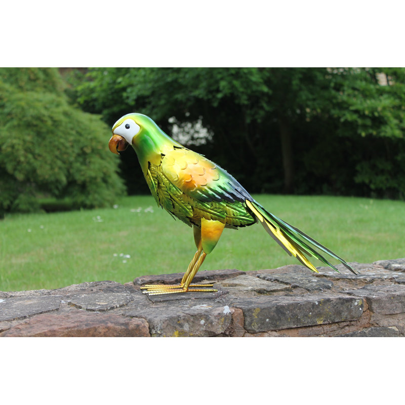 Certo Bird Metal Garden Statue, Green