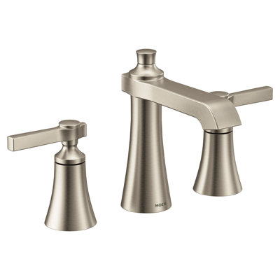 Moen Flara 8 Inch Widespread 2-Handle High-Arc Bathroom Faucet, Valve Included