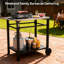 2 - Tier Black Outdoor Grill Cart, Stainless Steel Top, Large Wheels, Tool Hooks Movable Bbq Prep Table And Rolling Serving Bar Cart For Patio, Backyard, Pizza Oven Stand Low Effort Cleaning Rust