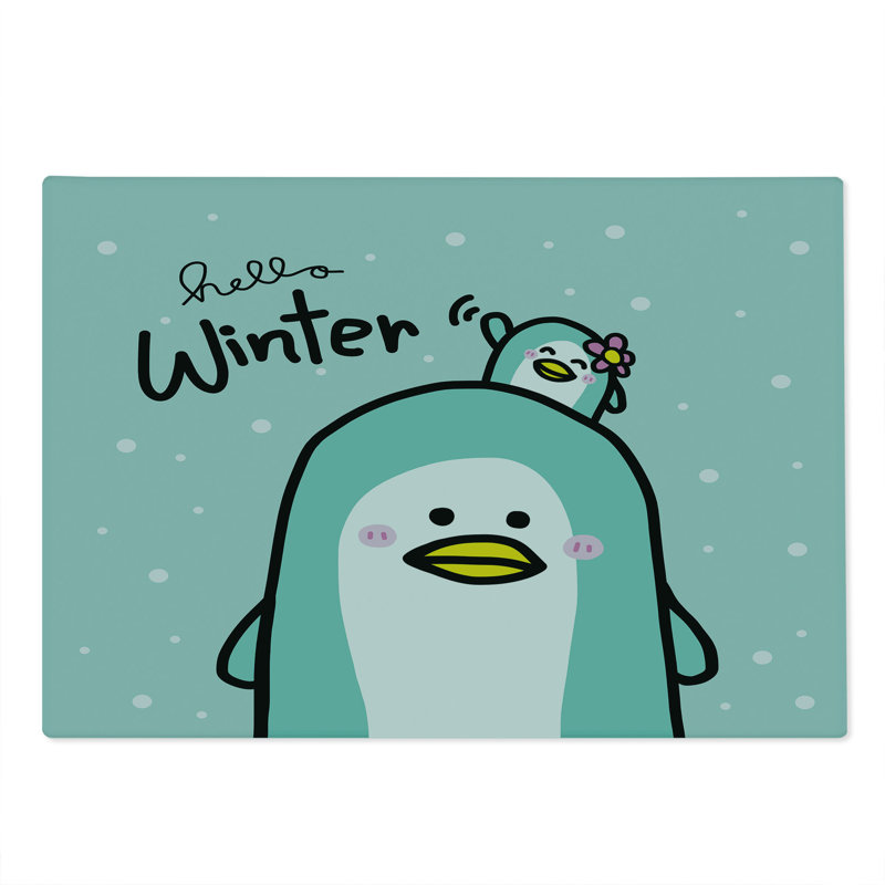 Planche à découper Ambesonne Hello Winter grande taille maman et pingouins écume de mer