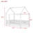 Twin Size House Floor Wooden Bed With Roof Frame,Safety Guardrails,Natural-486366806-486366805