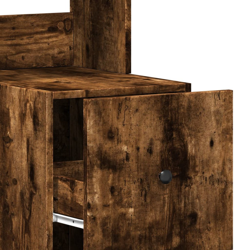 Kitchen Cabinet 35X50x180 Cm Engineered Wood, Smoked Oak