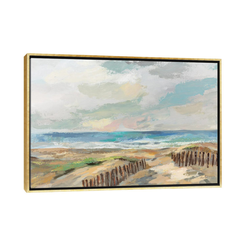 Dunes - reproduction d'art murale encadrée, H 18 po x l 26 po, Reproduction encadrée sans passe-partout, Doré