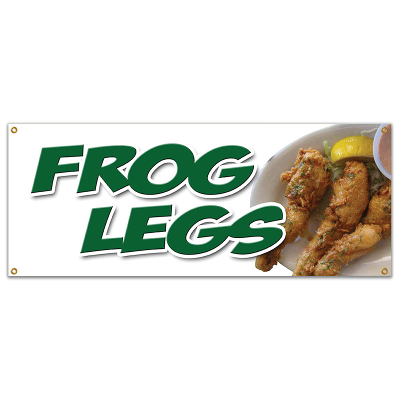 FROG LEGS Banner Sign, aliments frits et français