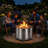 TATAANTY 28 Inch Smokeless Fire Pit , Stainless Steel Outdoor Wood Burning Fireplace with Grill Rack, Stand, Backyard, Camping, Bonfire & BBQ, Sliver-129184084