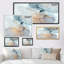 Luxry Blue and Grey Marble Ripples II - impression sur toile-1815024713-1815024712
