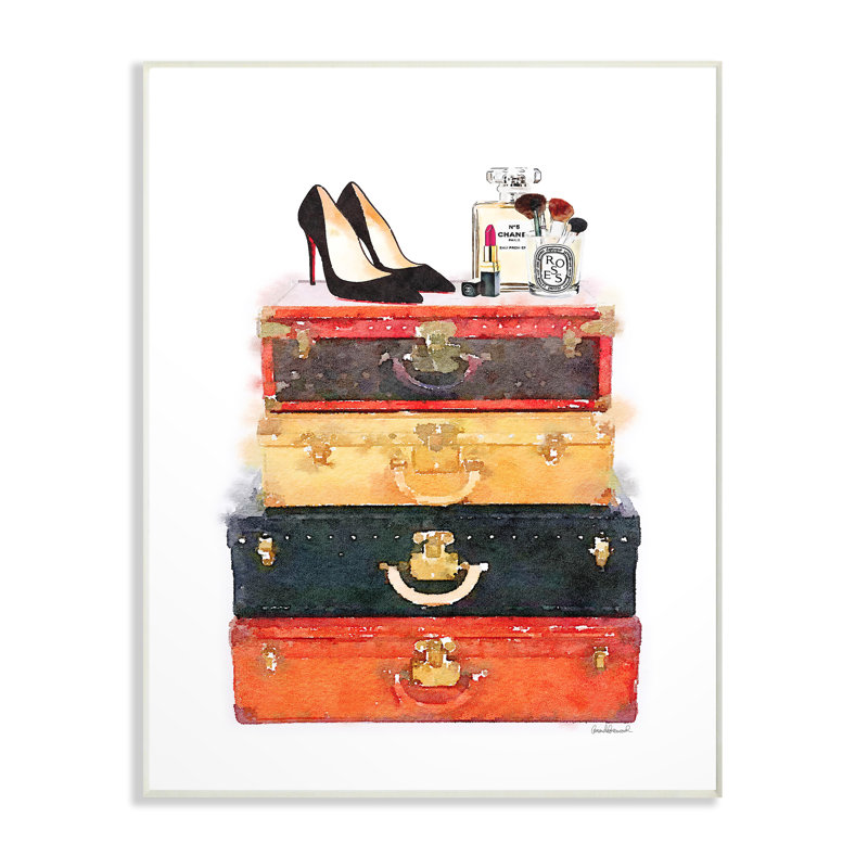 « bagage de la cheminée et maquillage », impression, H 15 po x l 10 po x P 0,5 po, Plaque murale