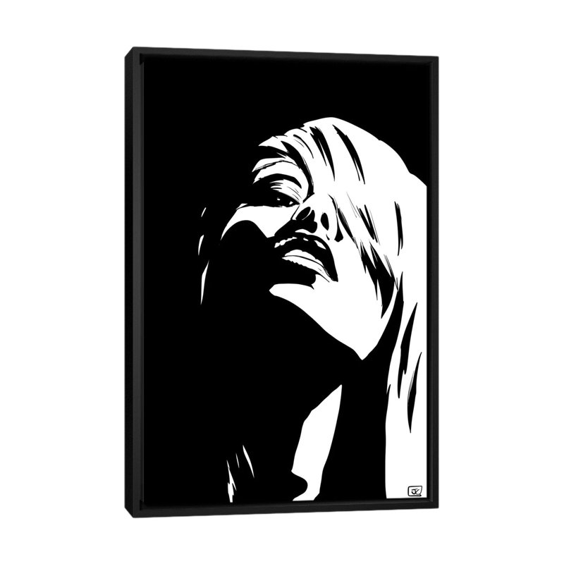 " Stare " by Giuseppe Cristiano, 60" H x 40" W x 1.5" D, Black Framed Canvas, No Mat