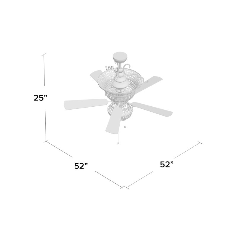 Drumcullen 52'' Ceiling Fan with Light Kit, Remotes, Antique Bronze