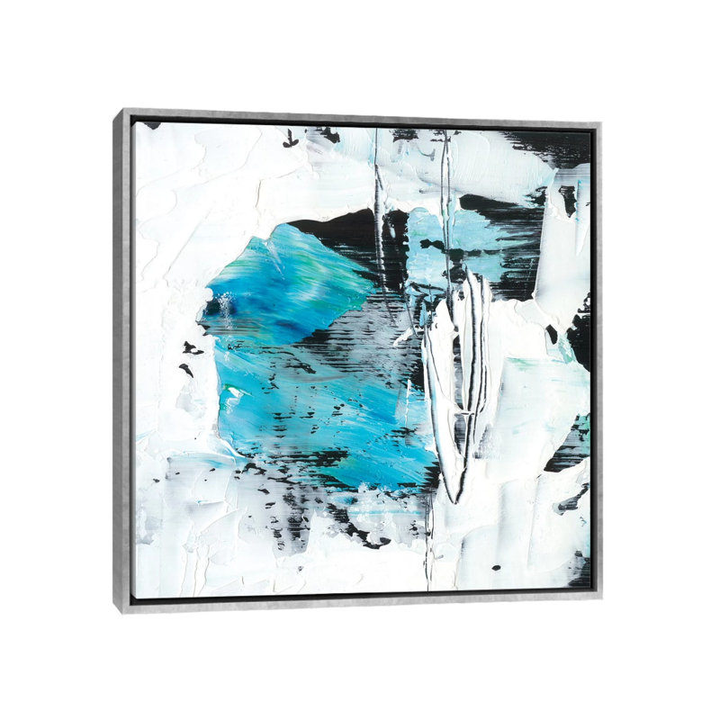 «Kinetic Form II» par Ethan Harper - reproduction d'art, H 37 po x l 37 po x P 1,5 po, Toile avec cadre argenté, Pas de tapis