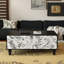 47.24" Black Solid Wood Rectangular Coffee Table