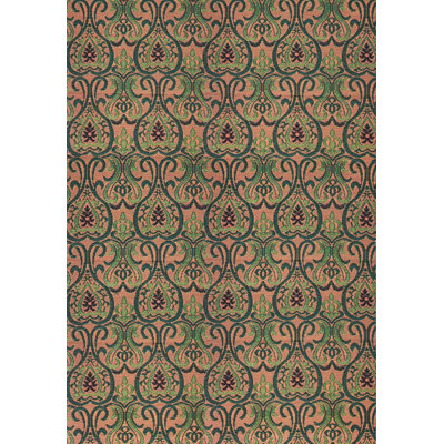 Tapis intérieur / extérieur vert / rose Damask