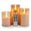 Unscented Flameless Candle with Gold Metallic Glass Holder