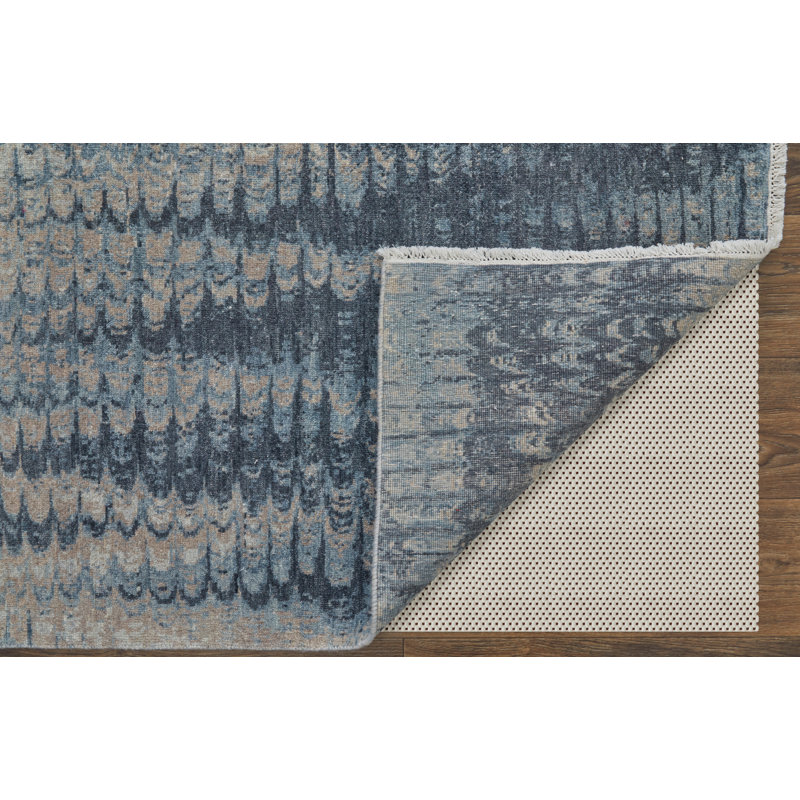 Riplee Modern Abstract Blue Area Rug, Rectangle 3' x 5'