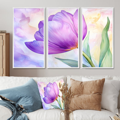 «Summer Blossom of Purple Tulip V», ensemble de reproductions d'art mural