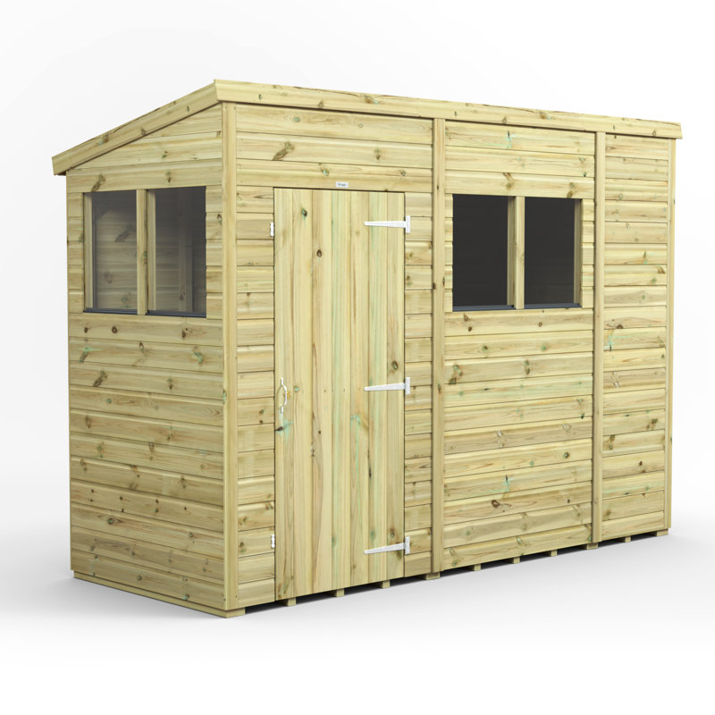 Powersheds 10 x 4ft Premium Pressure Treated Timber Pent Garden Shed