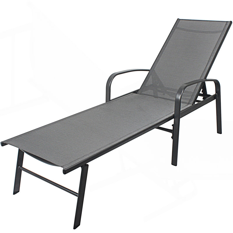 Outdoor Patio Swimming Pool Lounge With Pillow, Pool Lounge Chairs, 1