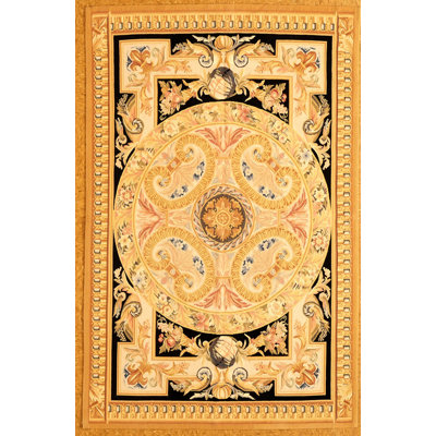 Modren One Of A Kind Handwoven Aubusson Rug 4 X 6.2