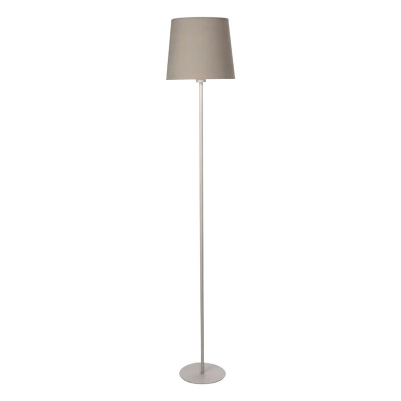 Mieshia Polished Chrome Plate Column Floor Lamp, Gray