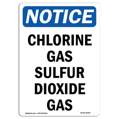 OSHA Notice - Chlorine Gas Sulfur Dioxide Gas Sign
