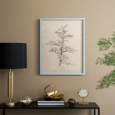 Croquis rétro C, reproduction encadrée - bois massif