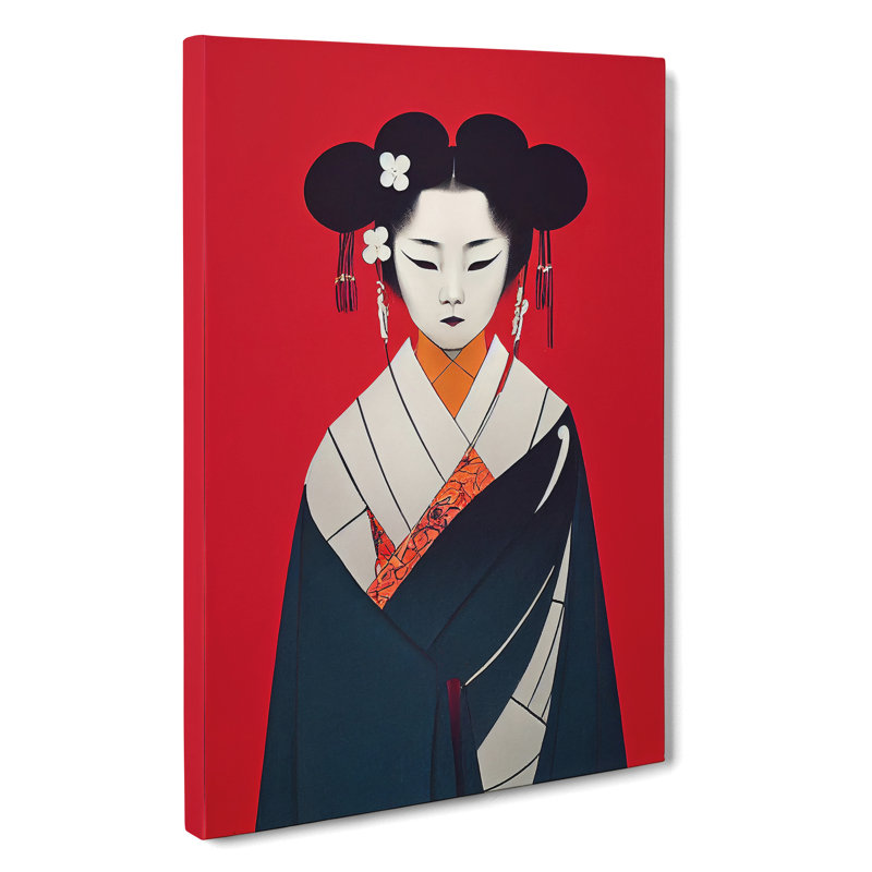 Symmetrical Geisha No.2 - Wrapped Canvas, 50cm H x 35cm W x 3cm D