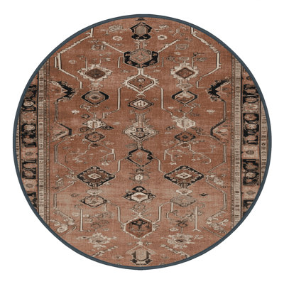 Machine Washable Persian Brown Area Rug