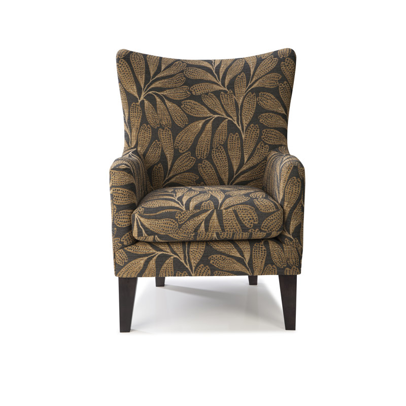 Estado Upholstered Armchair, Espresso, Marble Grey Performance