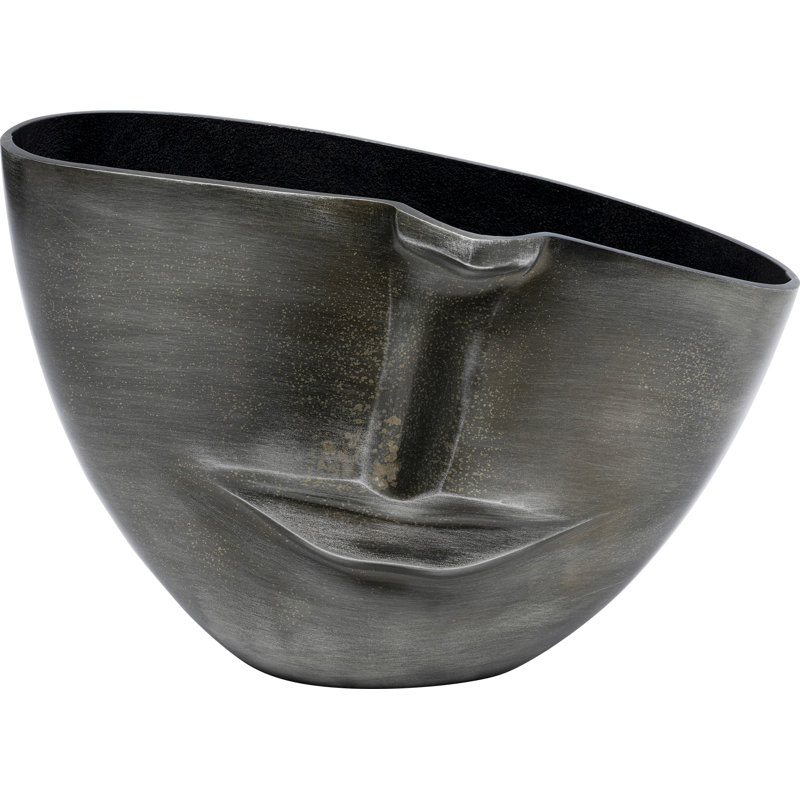 Handmade Aluminum Jar, Anthracite, 31cm H x 22cm W x 11cm D