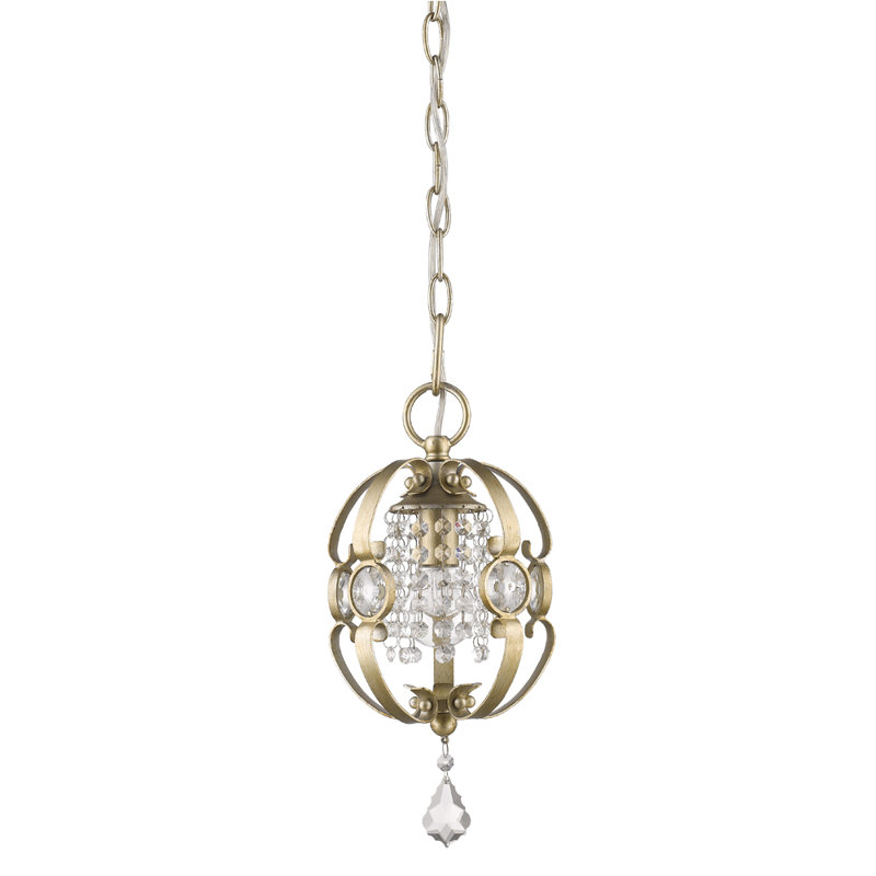 Luminaire suspendu géométrique 1 lumière Ariela, Or blanc