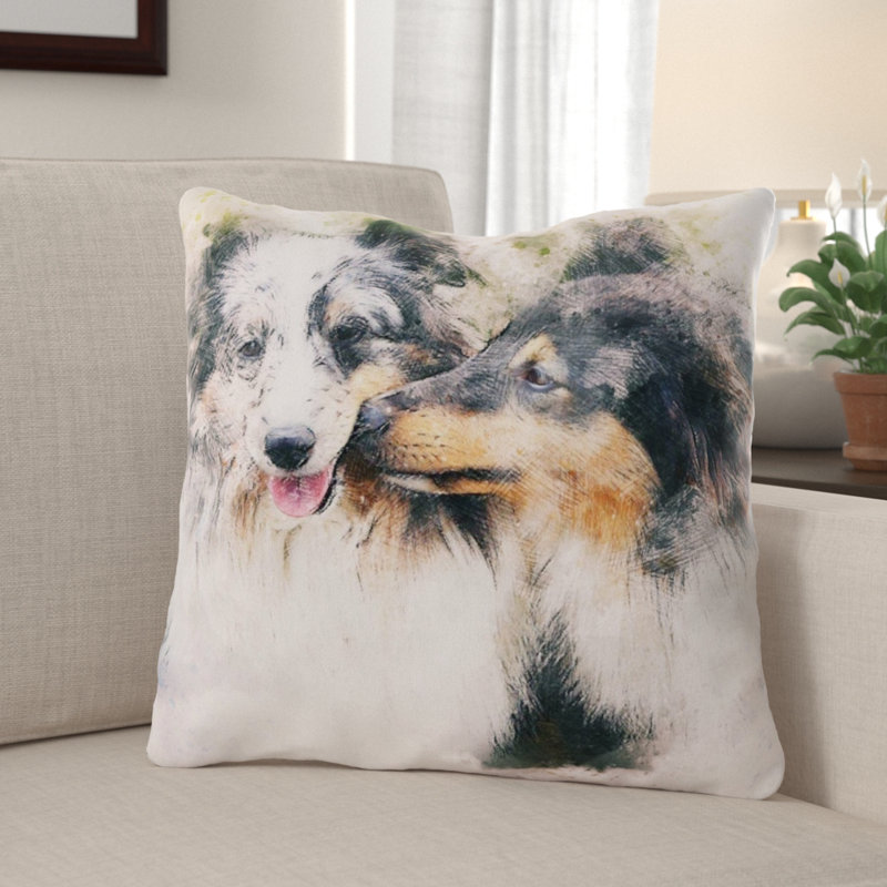  Coussin Dogs, Microsuède, Intérieur