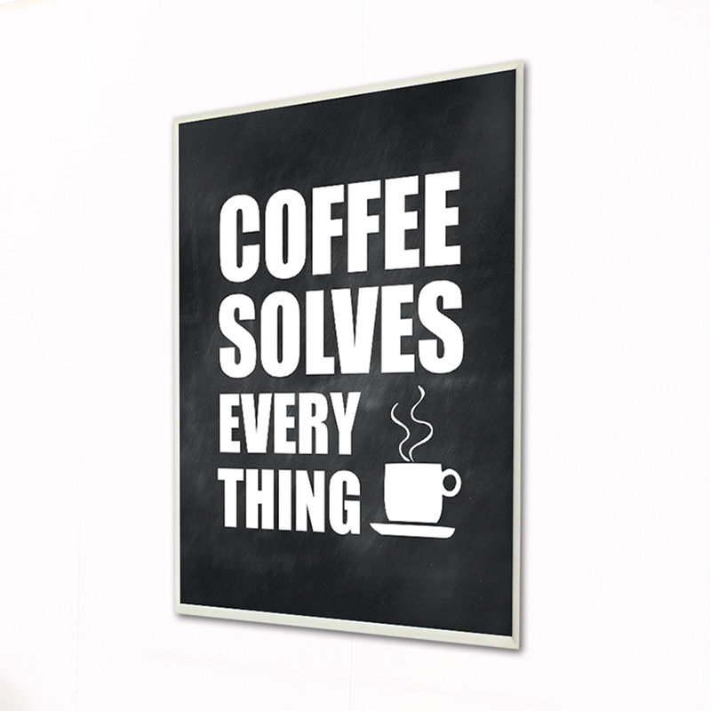 Plaque murale "coffee resolves everything"