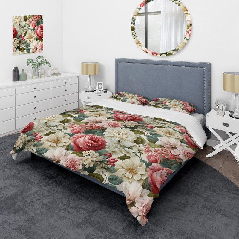 Ensemble de housse de couette Antique Rose, Housse de couette pour très grand lit et 2 très