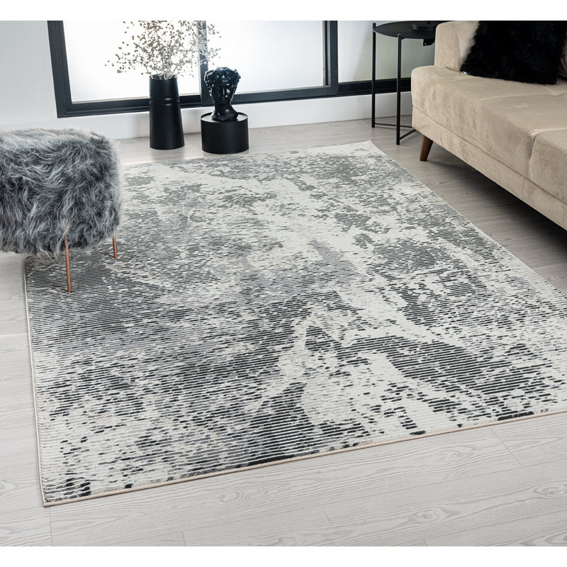 Tapis gris Adam-John, Rectangle 8 pi 10 po x 12 pi 1 po