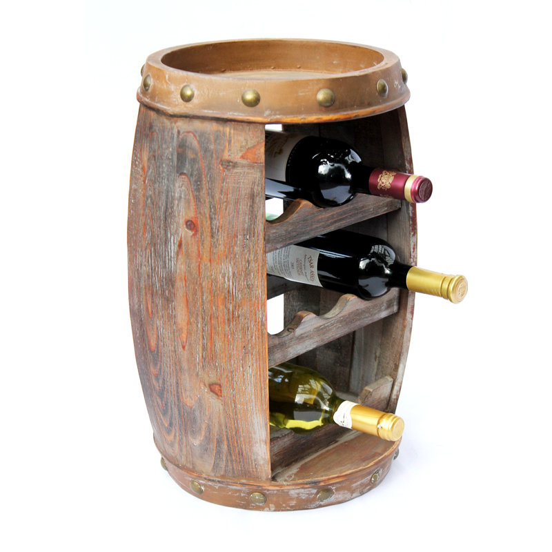Crosby 6 Bottle Floor Wine Bottle Rack in Brown