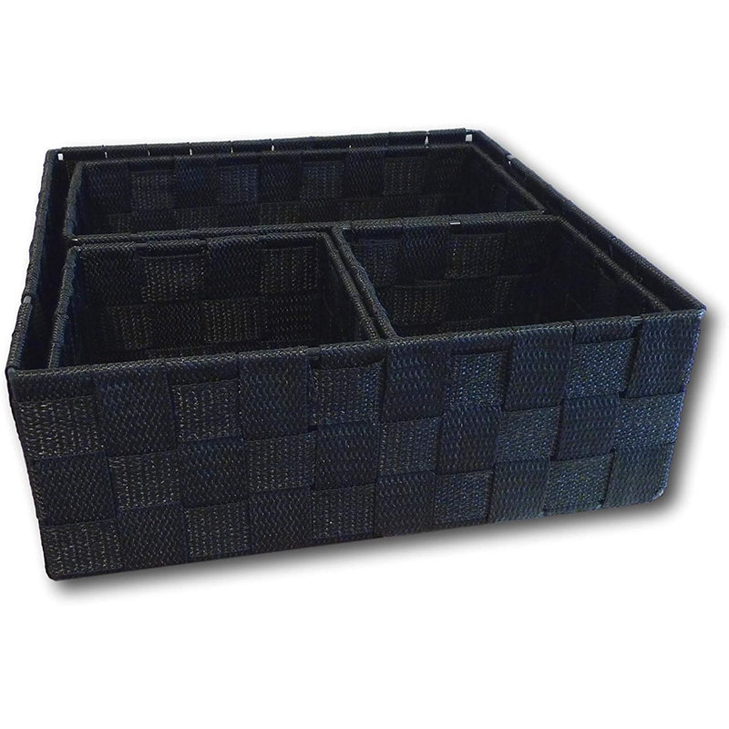 UrbanDesign Fabric Decorative Basket, Black